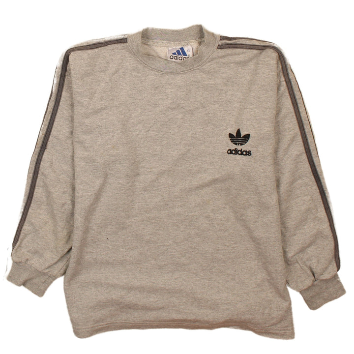 Adidas Mens Grey XL Retro Trefoil Logo Crew Neck Sweatshirt