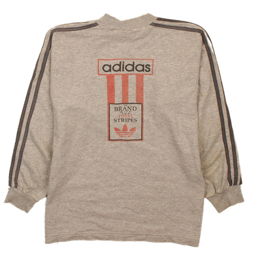 Adidas Mens Grey XL Retro Trefoil Logo Crew Neck Sweatshirt