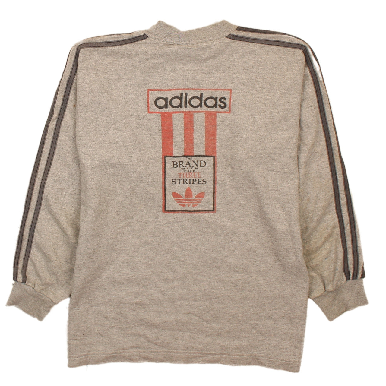 Adidas Mens Grey XL Retro Trefoil Logo Crew Neck Sweatshirt