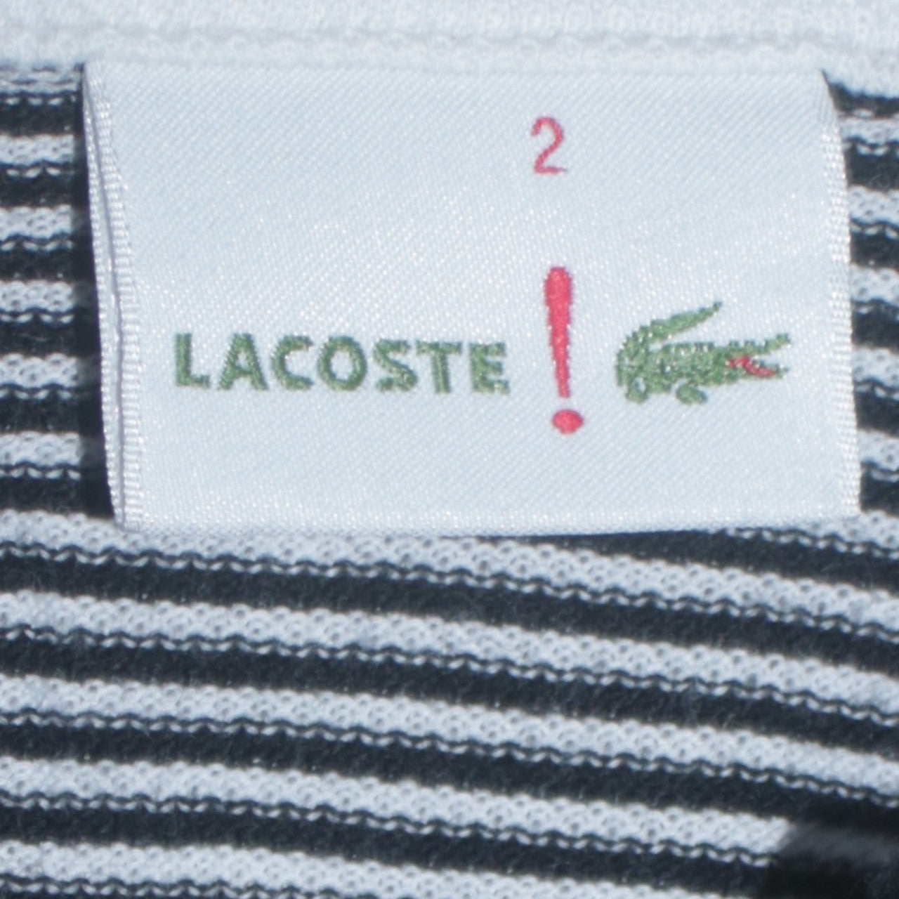 Lacoste Men’s Black Striped Cotton Polo Shirt Size S