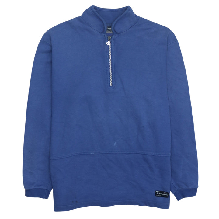 Champion Men's Blue 1/4 Zip Sports Sweatshirt Size M