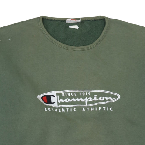 Champion Men’s Green XL Pullover Sweatshirt Retro Sports Style