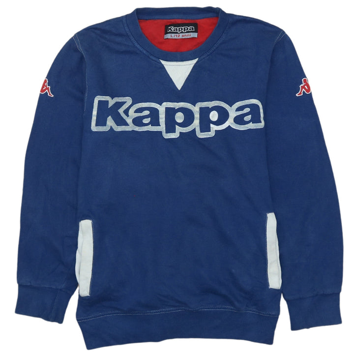 Kappa Boys Blue Crew Neck Pullover Sweatshirt Size 12 Years Cotton Blend