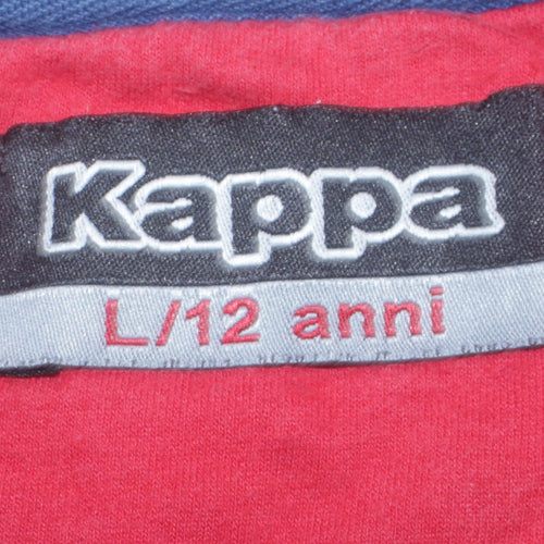 Kappa Boys Blue Crew Neck Pullover Sweatshirt Size 12 Years Cotton Blend
