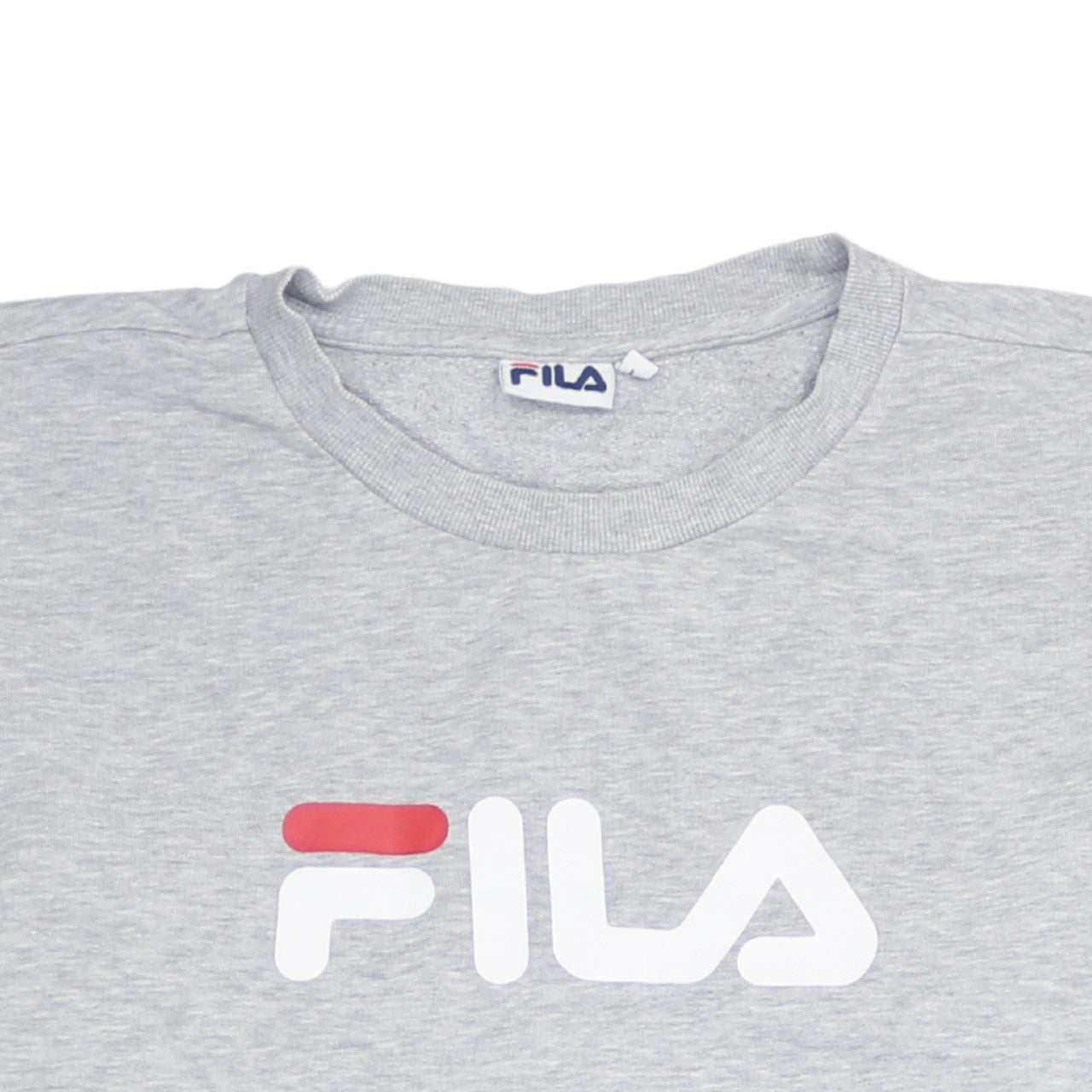 Fila Womens Grey Logo Pullover Sweatshirt Size L Casual Crew Neck