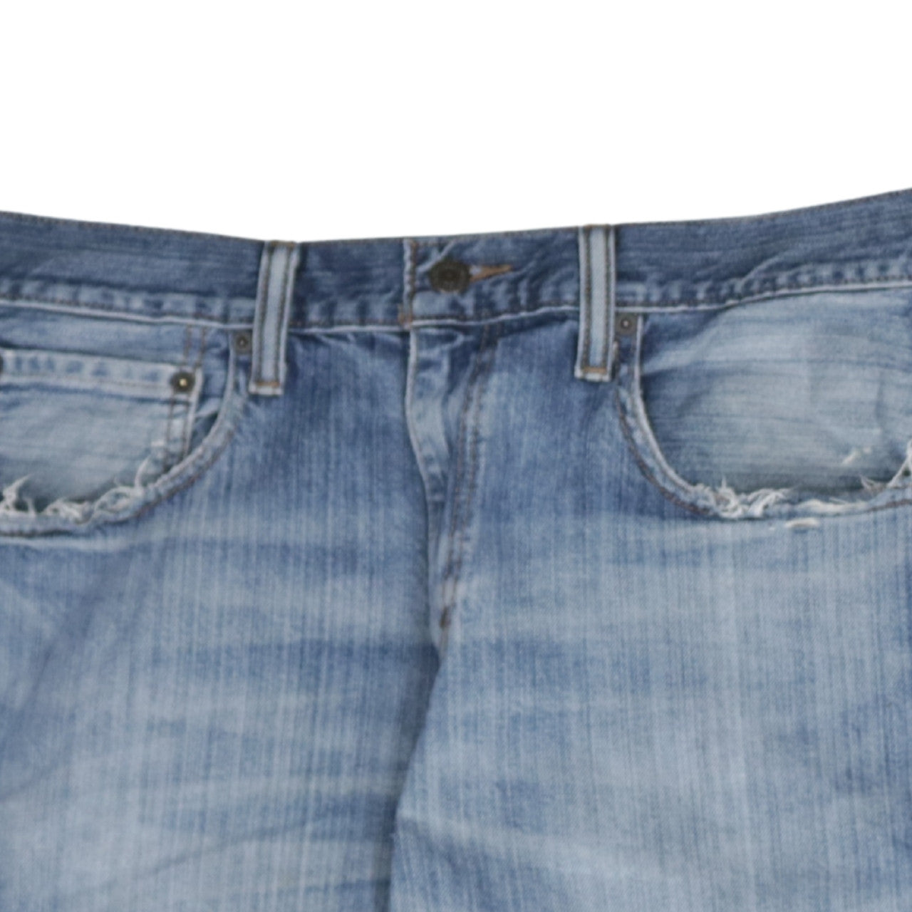 Levi's 569 Men's Blue Denim Distressed Relaxed Fit Shorts 33in