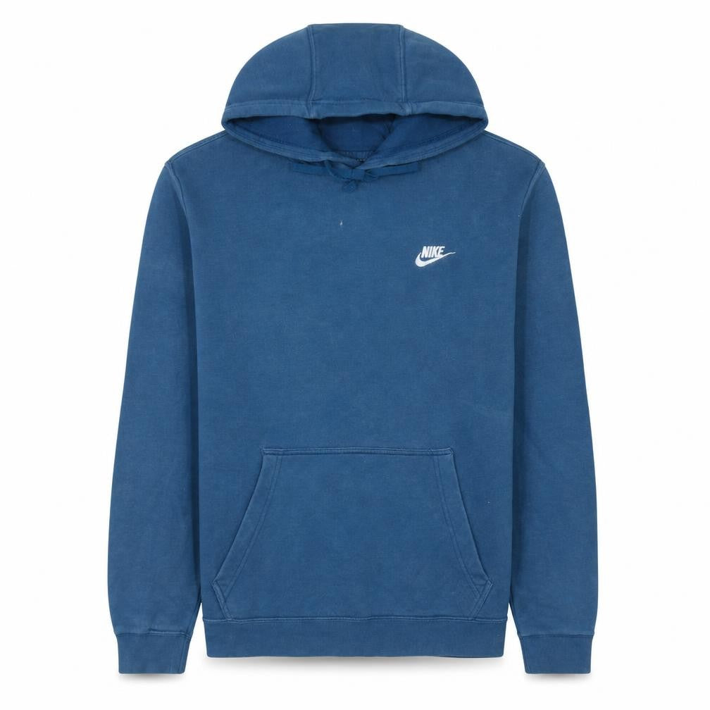 Front view of Nike Men's Blue Pullover Hoodie M Regular Fit Fleece Sweatshirt