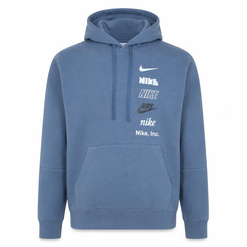 Nike Men's Blue Pullover Hoodie M Graphic Logo Fleece Sweatshirt