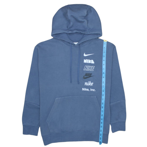 Nike Men's Blue Pullover Hoodie M Graphic Logo Fleece Sweatshirt
