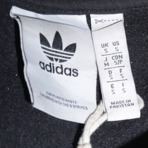 Adidas Men's Black Hoodie Small Pullover Fleece Logo Sportswear