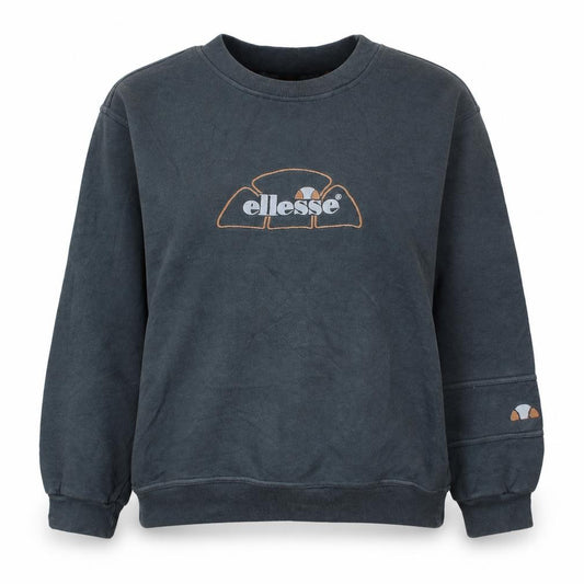 Front view of Ellesse women’s black xl pullover sweatshirt logo crew neck casual