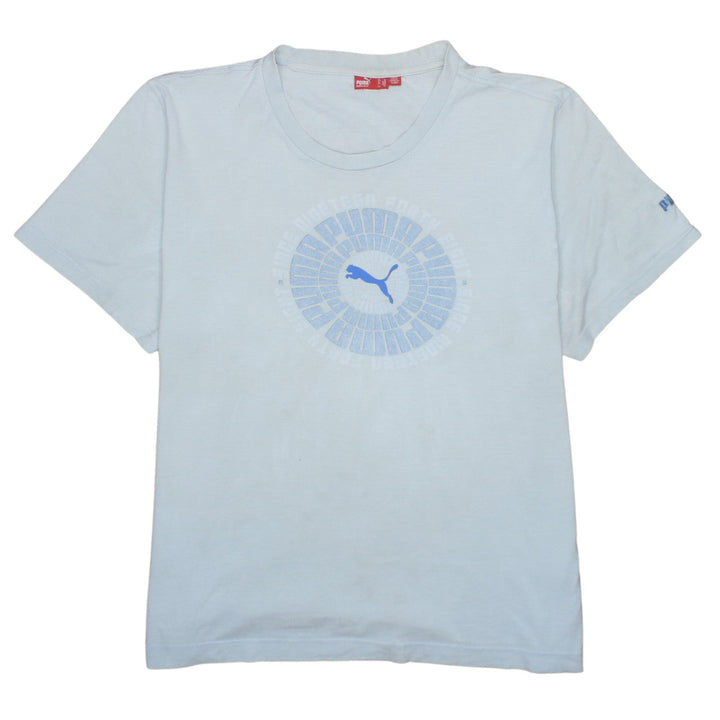 Puma Men's Blue Graphic Print Crew Neck Short Sleeve T-Shirt XL