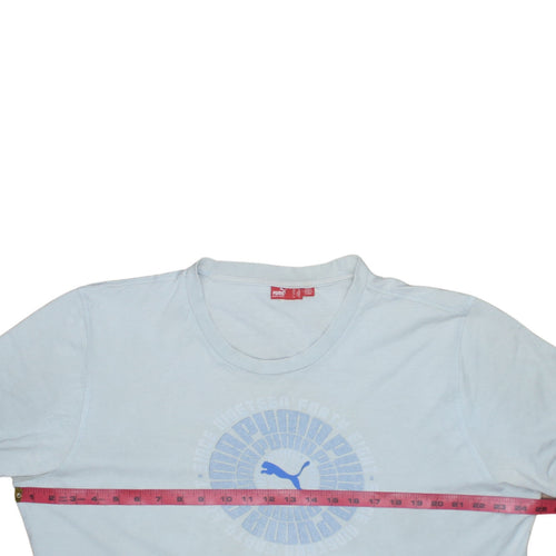 Puma Men's Blue Graphic Print Crew Neck Short Sleeve T-Shirt XL