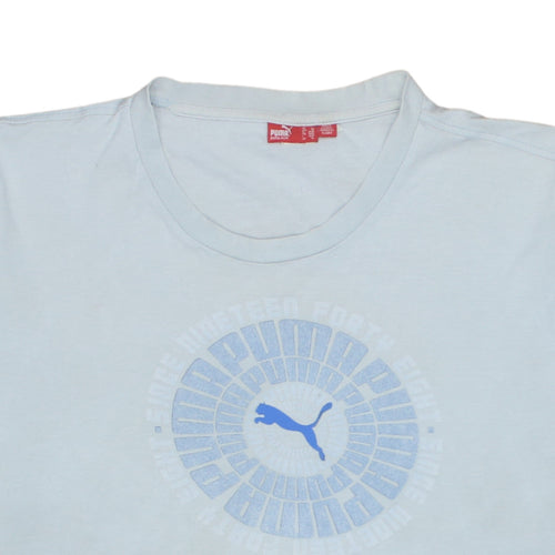 Puma Men's Blue Graphic Print Crew Neck Short Sleeve T-Shirt XL