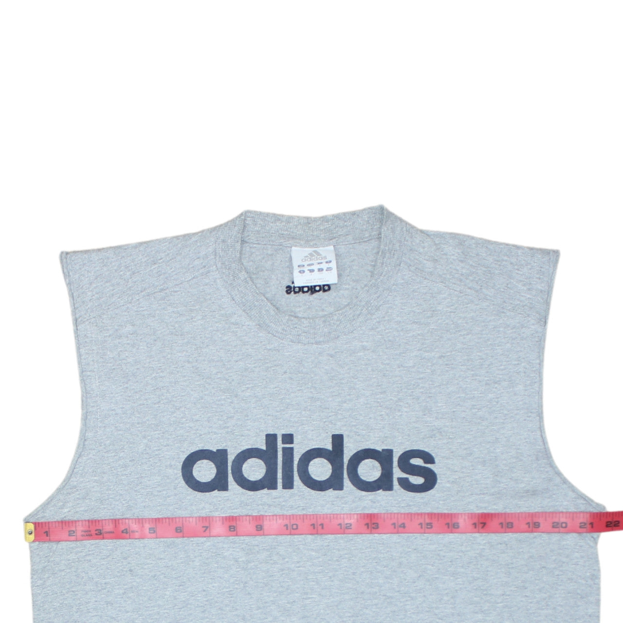 Adidas Men Grey Sleeveless Crew Neck Regular Fit Sports Top L