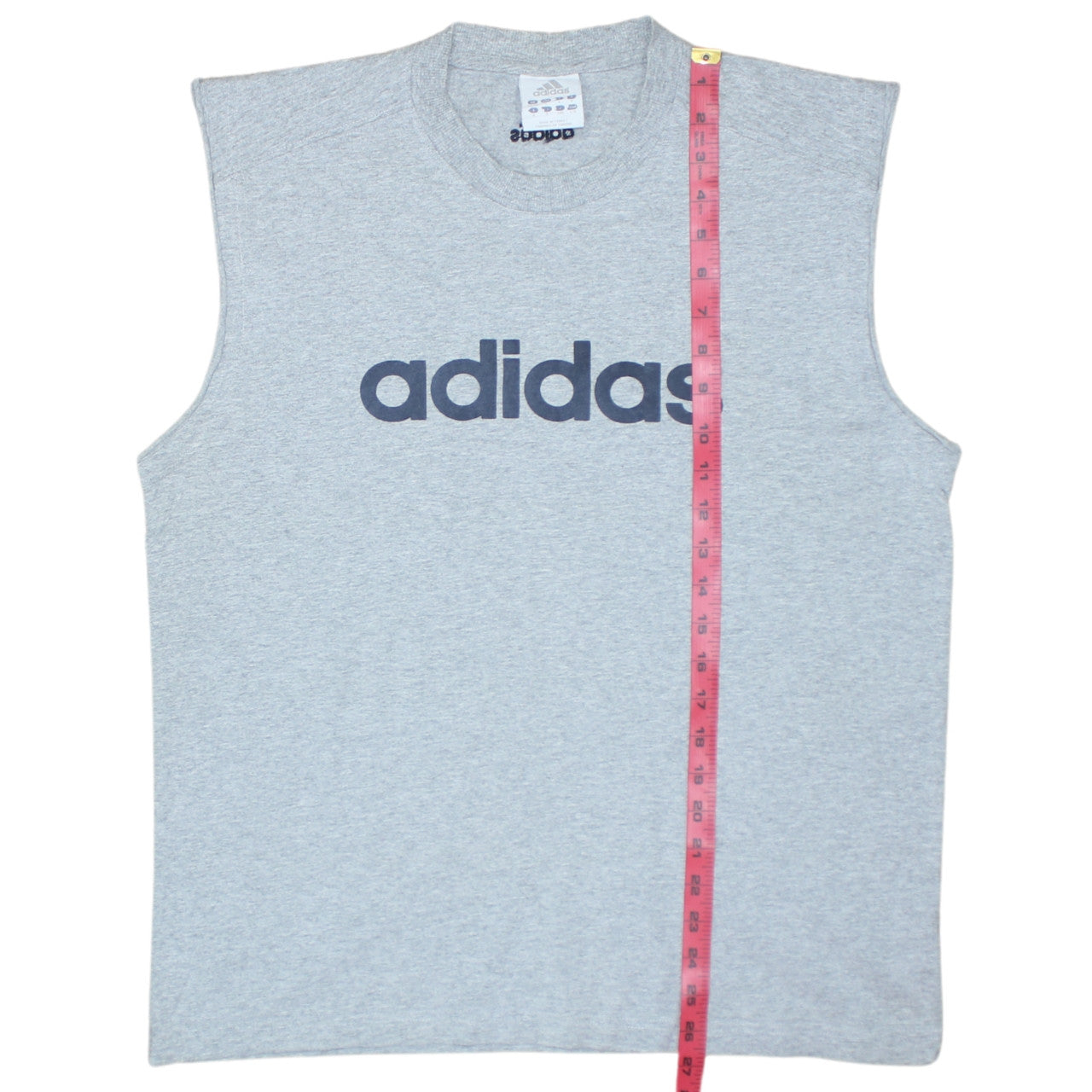 Adidas Men Grey Sleeveless Crew Neck Regular Fit Sports Top L