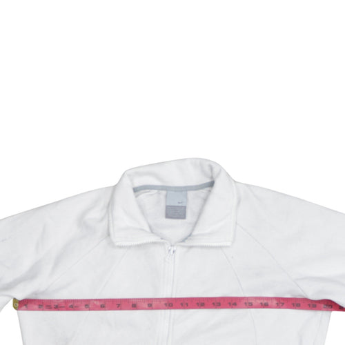 Nike Women White Full Zip Sweatshirt Size S Just Do It Logo