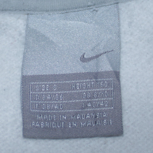 Nike Women White Full Zip Sweatshirt Size S Just Do It Logo