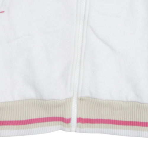 Nike Women White Full Zip Sweatshirt Size S Just Do It Logo