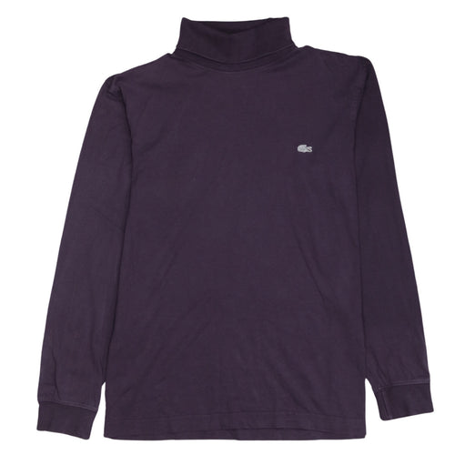 Lacoste Men's Purple Roll Neck Long Sleeve Cotton Top XS