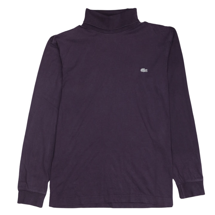 Lacoste Men's Purple Roll Neck Long Sleeve Cotton Top XS