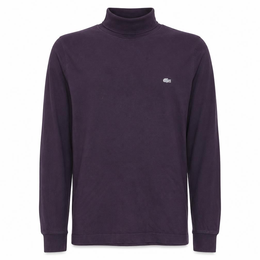 Lacoste Men's Purple Roll Neck Long Sleeve Cotton Top XS