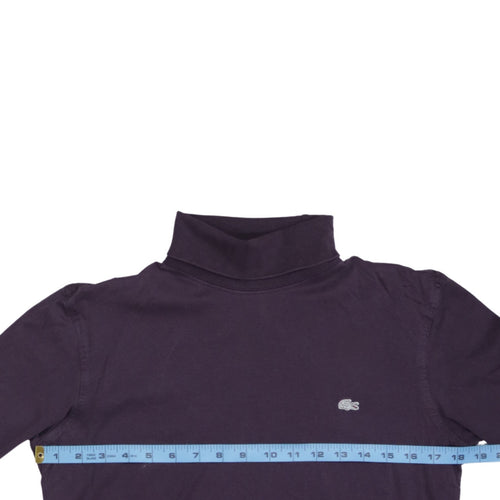 Lacoste Men's Purple Roll Neck Long Sleeve Cotton Top XS