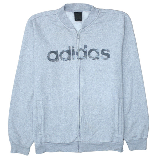 Adidas Men's Grey Full Zip Track Jacket Size M Regular Fit