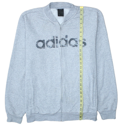 Adidas Men's Grey Full Zip Track Jacket Size M Regular Fit