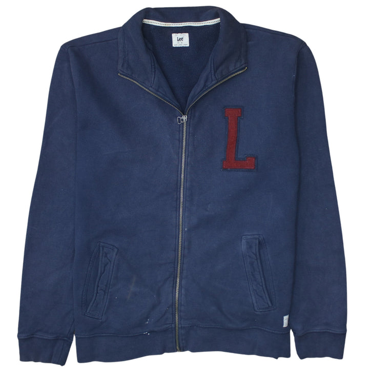 Lee Men Blue XL Full Zip Cotton College Sweatshirt