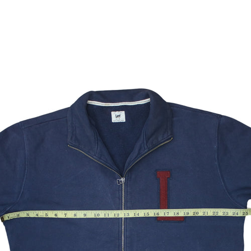 Lee Men Blue XL Full Zip Cotton College Sweatshirt