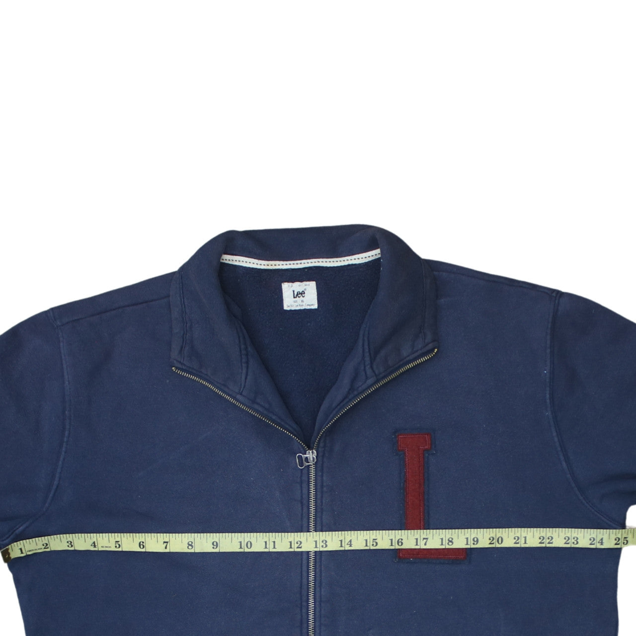 Lee Men Blue XL Full Zip Cotton College Sweatshirt