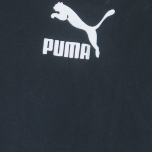Puma Men's Black Pullover Hoodie Size S Logo Fleece Sweatshirt