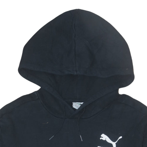 Puma Men's Black Pullover Hoodie Size S Logo Fleece Sweatshirt