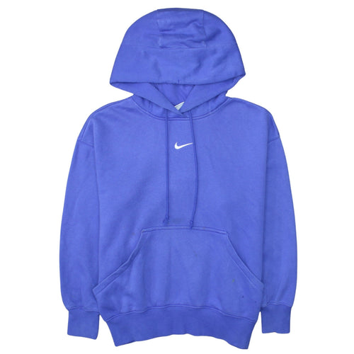 Nike Women's Blue Pullover Hoodie Small Embroidered Logo Casual