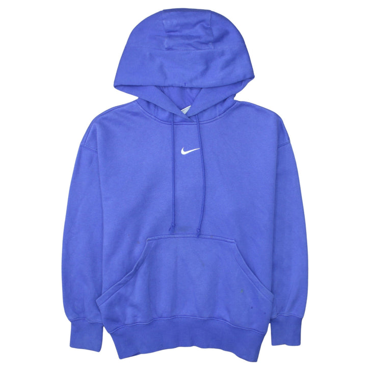 Nike Women's Blue Pullover Hoodie Small Embroidered Logo Casual