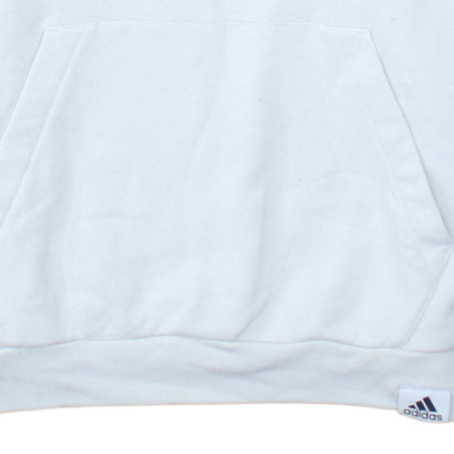 adidas Men's White Pullover Hoodie Small Sports Cotton Blend