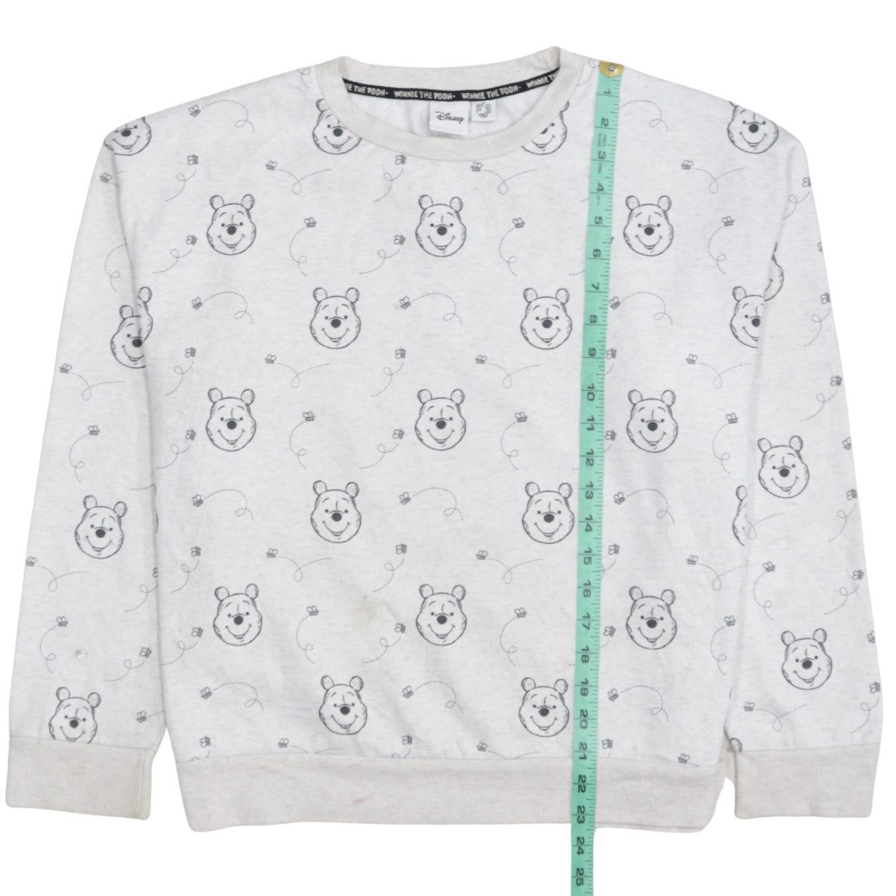Disney Women Grey Winnie the Pooh Crew Neck Pullover Sweatshirt Size 12/14