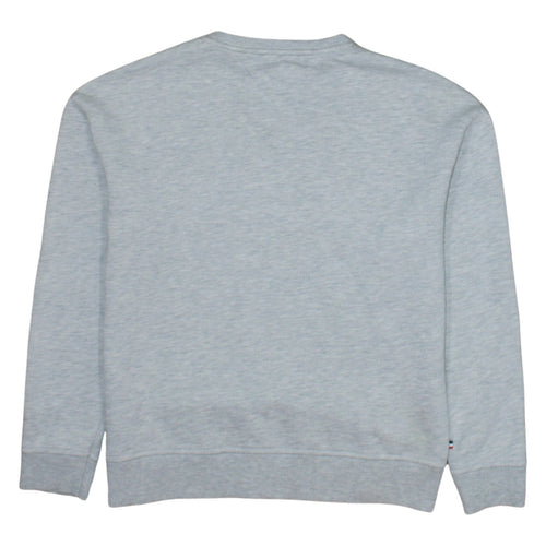 Tommy Jeans Womens Grey Small Sweatshirt Crew Neck Graphic Logo Pullover