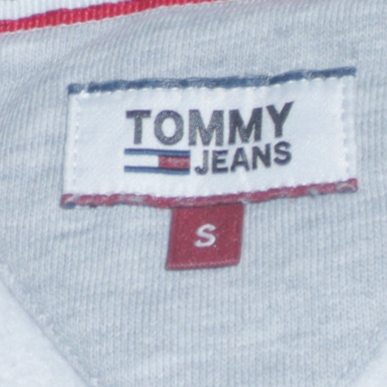 Tommy Jeans Womens Grey Small Sweatshirt Crew Neck Graphic Logo Pullover