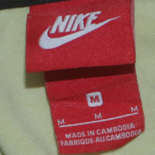 Nike Womens Yellow Crew Neck Pullover Sweatshirt Size M Cotton Blend
