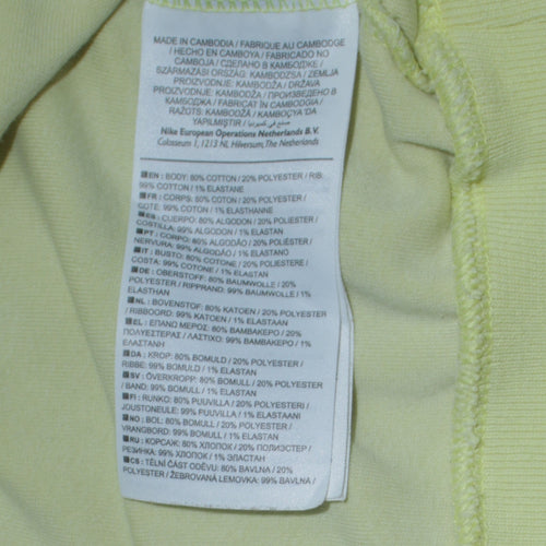 Nike Womens Yellow Crew Neck Pullover Sweatshirt Size M Cotton Blend