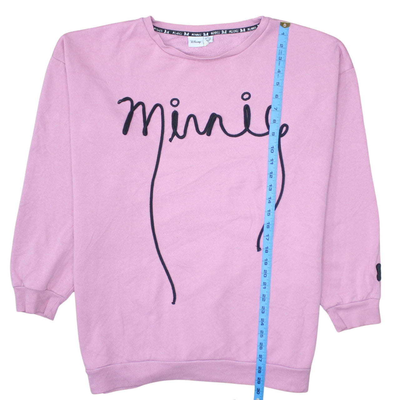 Disney Women Pink Minnie Sweatshirt XL Relaxed Fit Cotton Blend