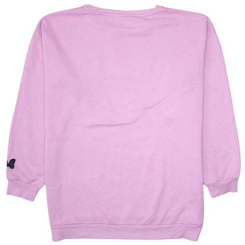 Disney Women Pink Minnie Sweatshirt XL Relaxed Fit Cotton Blend