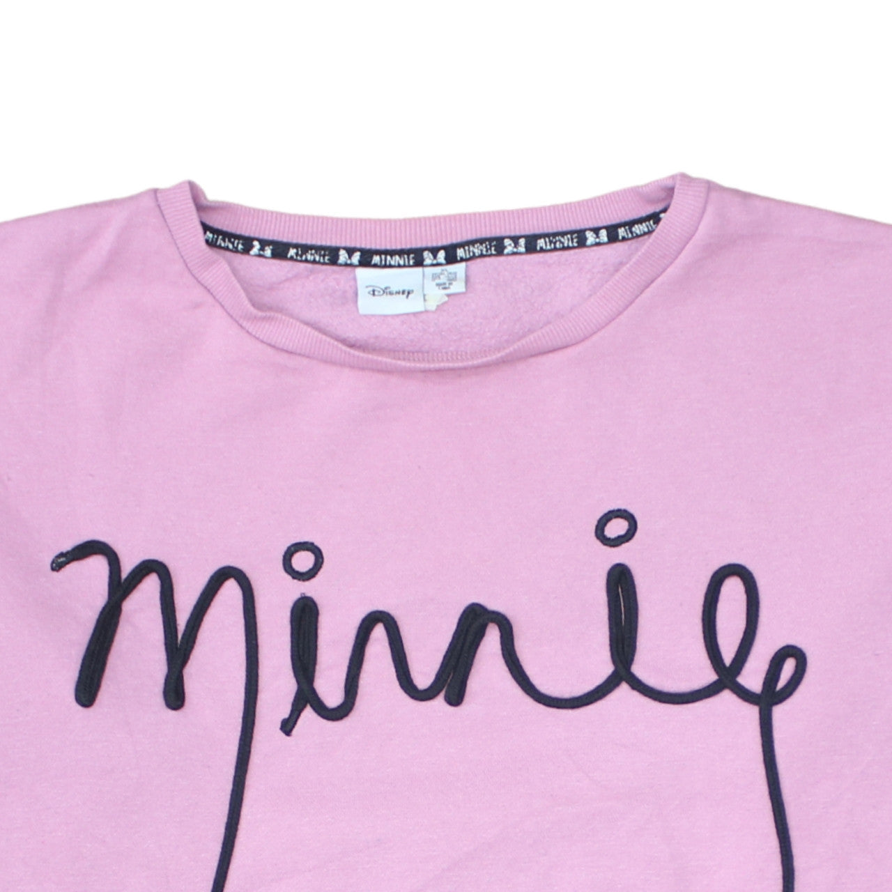 Disney Women Pink Minnie Sweatshirt XL Relaxed Fit Cotton Blend