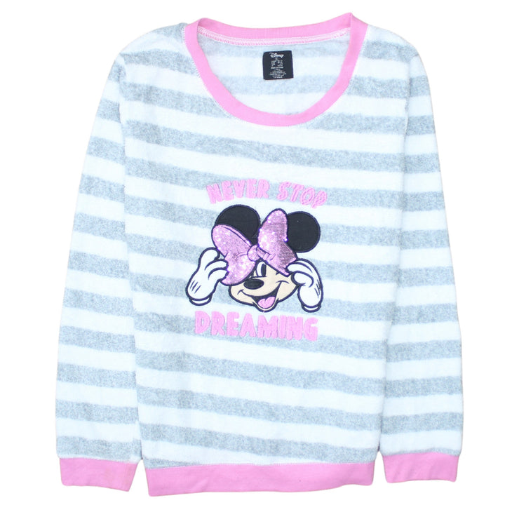 Disney Women's Grey Minnie Mouse Fleece Nightshirt Size 10-12