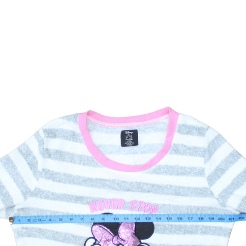 Disney Women's Grey Minnie Mouse Fleece Nightshirt Size 10-12