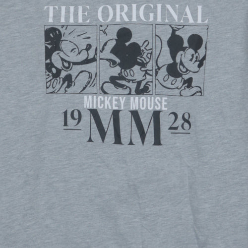 Disney Women Grey Mickey Mouse Graphic Pullover Sweatshirt 2XS