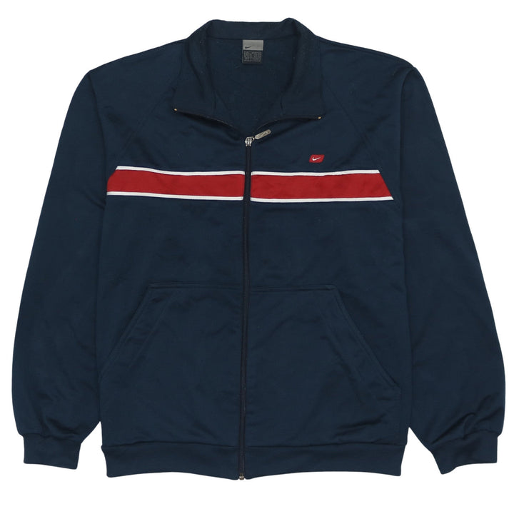 Nike Men's Blue Red Full Zip Track Jacket Size L Athletic Style