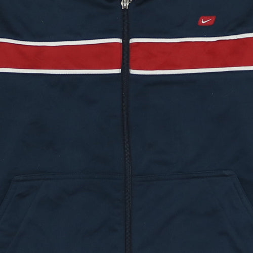 Nike Men's Blue Red Full Zip Track Jacket Size L Athletic Style